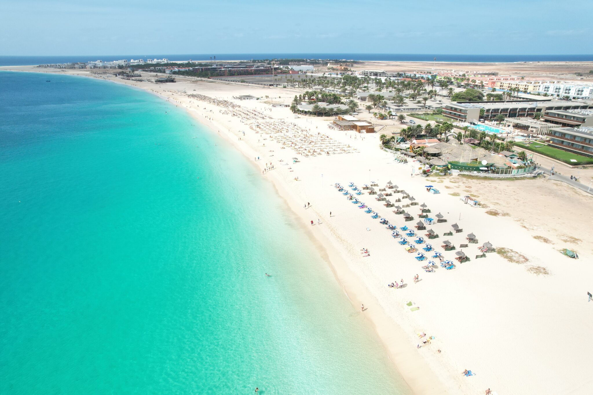 An aerial view of a beach on Cape Verde