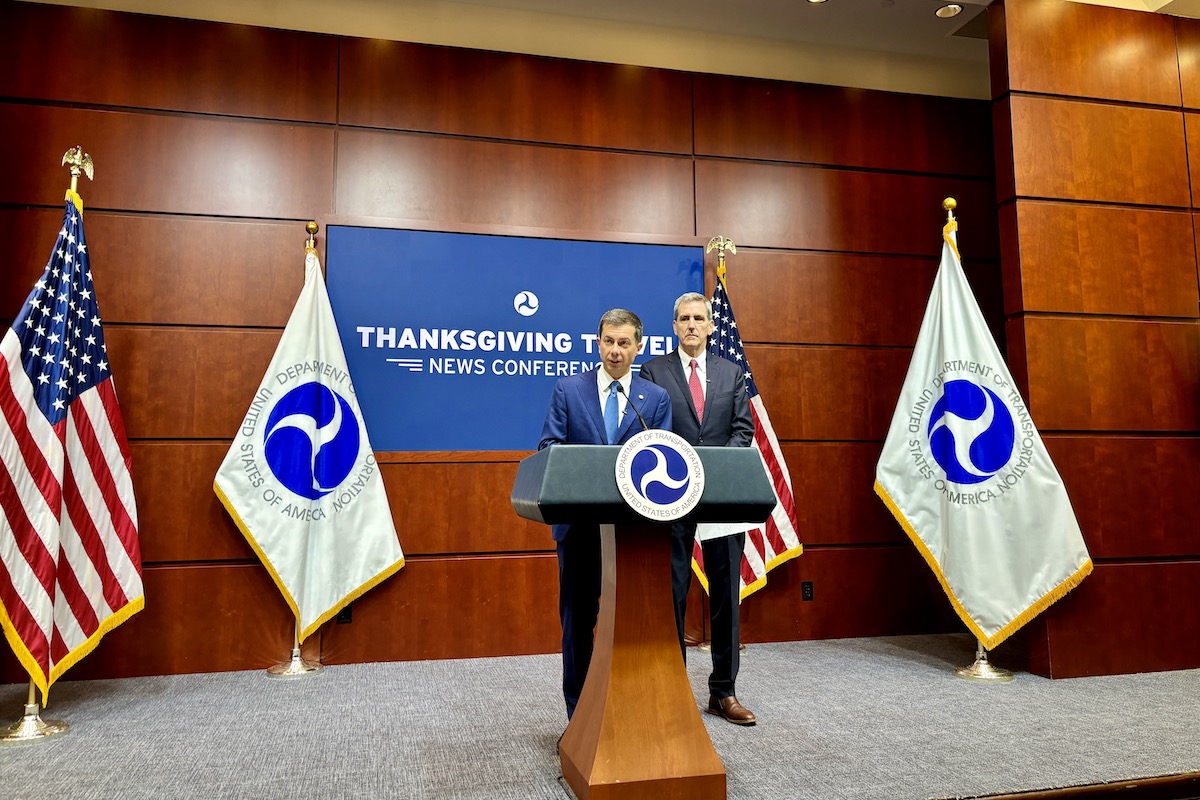 Transportation Secretary Pete Buttigieg and FAA Administrator Mike Whitaker