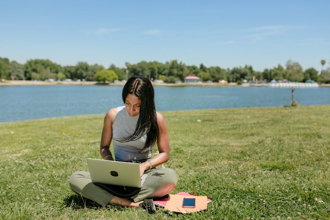 Woman with a computer