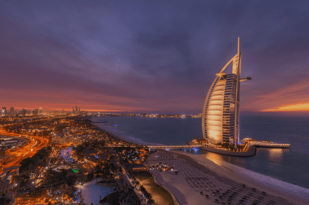 Burj al Arab at night